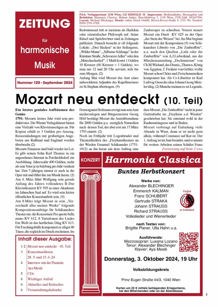 Harmonia Classica Zeitung Nr. 120