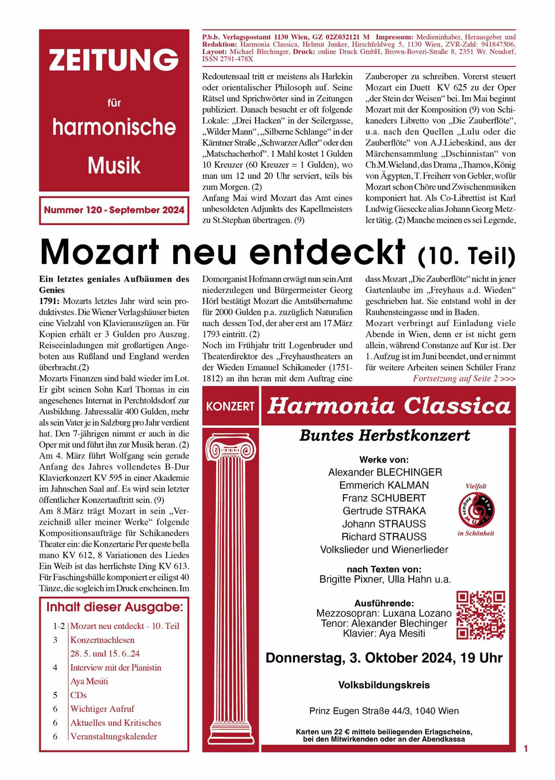 Harmonia Classica Zeitung Nr. 120