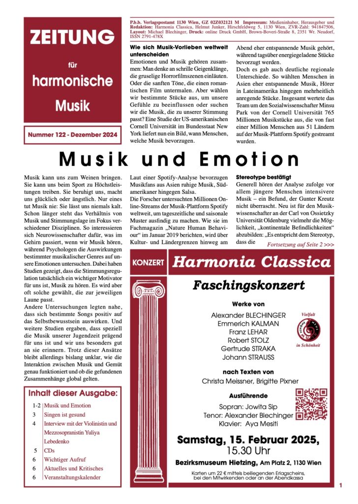 Harmonia Classica Zeitung 122