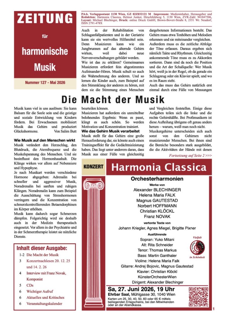 Harmonia Classica Zeitung Nr. 127